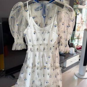 Alice McCall Cream and Blue Mini Dress